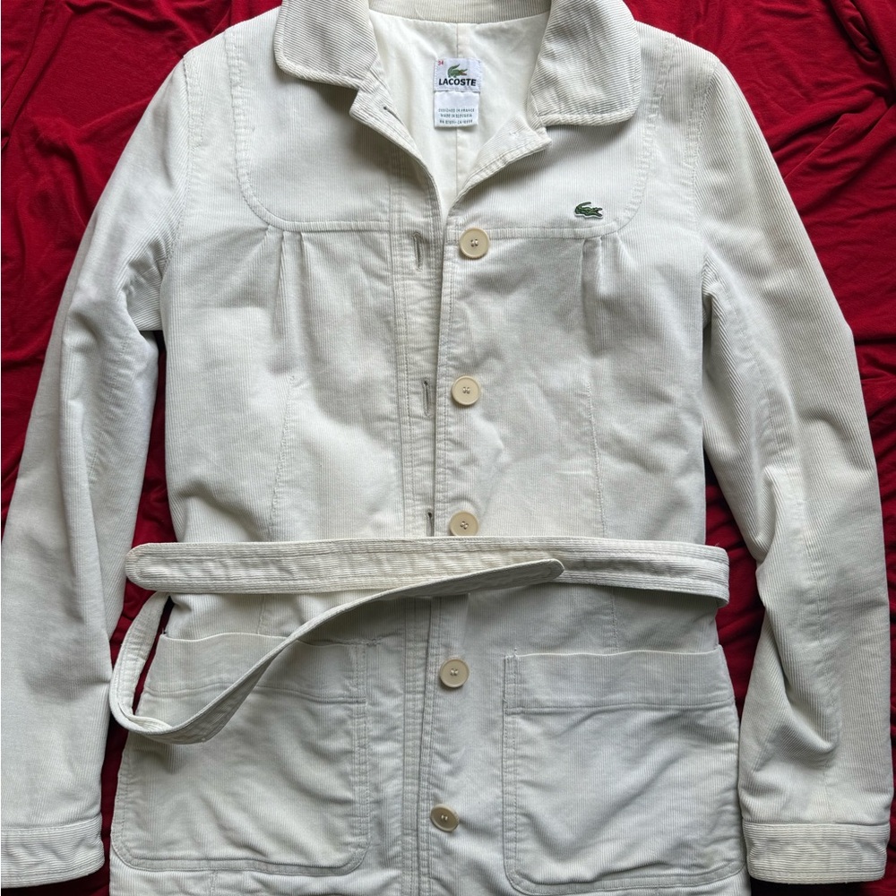 Lacoste White Belted Jacket